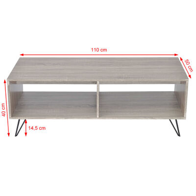vidaXL TV Cabinet/Coffee Table 110x50x40 cm Grey