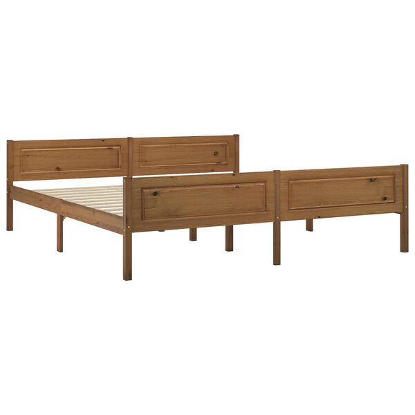 vidaXL Bed Frame without Mattress Honey Brown Solid Wood 180x200 cm Super King (322115+321987)