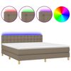 vidaXL Box Spring Bed with Mattress&LED Taupe 180x200cm Fabric
