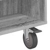 vidaXL Side Table with Wheels Grey Sonoma 90 x 50 x 30 cm