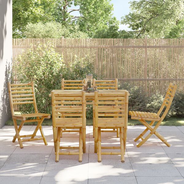vidaXL Folding Garden Chairs 6 pcs 43x54x88 cm Bamboo