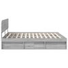vidaXL Bed Frame Grey Sonoma 180 x 200 cm Solid Pine Wood