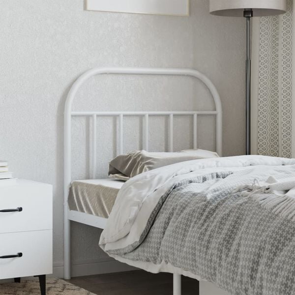 vidaXL Metal Replace Headboard White 80 cm