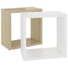 vidaXL Wall Cube Shelves 2 pcs White and Sonoma Oak 26x15x26 cm