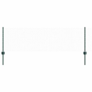 vidaXL Hexagonal Fence with Post 100 x 0.6 m PVC-Coated Steel Green