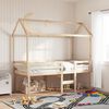 vidaXL High Sleeper Bed without Mattress 90x200 cm Solid Wood Pine