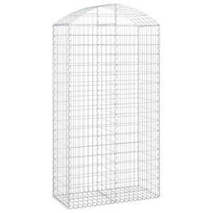 vidaXL Arched Gabion Basket 100x50x180/200 cm Galvanised Iron