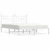 vidaXL Metal Bed Frame without Mattress with Headboard White 160x200cm