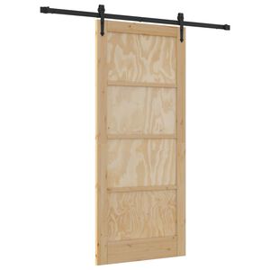 vidaXL Sliding Door ORKDAL Natural and Black 86 x 198.5 cm