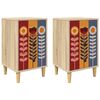 vidaXL Bedside Cabinet ESSEN 2 pcs Sonoma Oak 36 x 33 x 60 cm