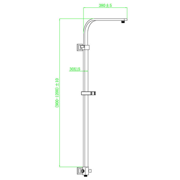 SCH&Uuml;TTE Overhead Shower Bar MONACO Chrome