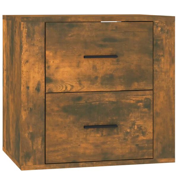 vidaXL Wall-mounted Bedside Cabinet Smoked Oak 50x36x47 cm