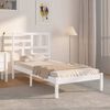 vidaXL Bed Frame without Mattress White Solid Wood 75x190 cm Small Single