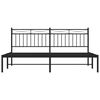 vidaXL Metal Bed Frame without Mattress with Headboard Black 180x200cm