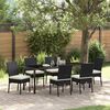 vidaXL Garden Dining Set 7 pcs Cream Powder-Coated Steel