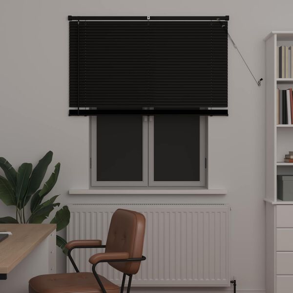 vidaXL Venetian Blind Black 150 x 110 cm PVC