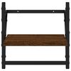 vidaXL 6 Piece Wall Shelf Set with Bars Brown Oak Engineered Wood