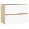 vidaXL 2 Piece Bathroom Furniture Set White and Sonoma Oak Engineered Wood