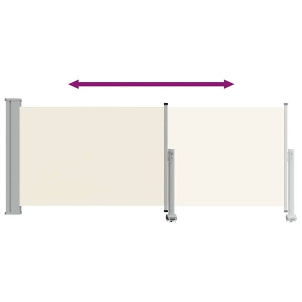 vidaXL Patio Retractable Side Awning 100 x 300 cm Cream