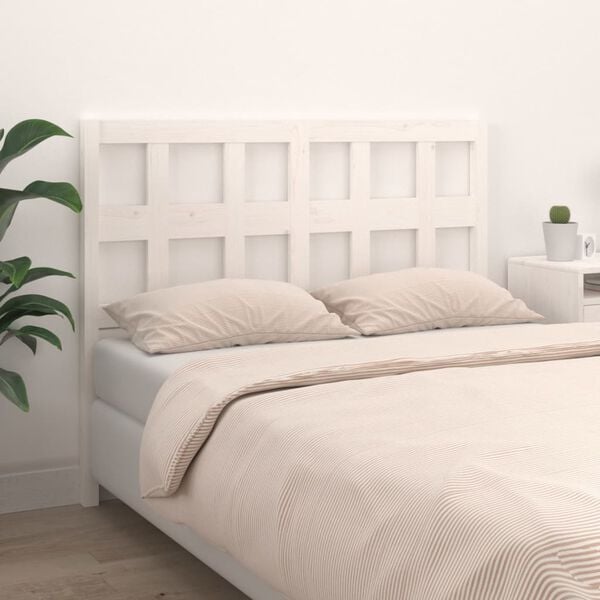 vidaXL Bed Headboard White 145.5x4x100 cm Solid Wood Pine