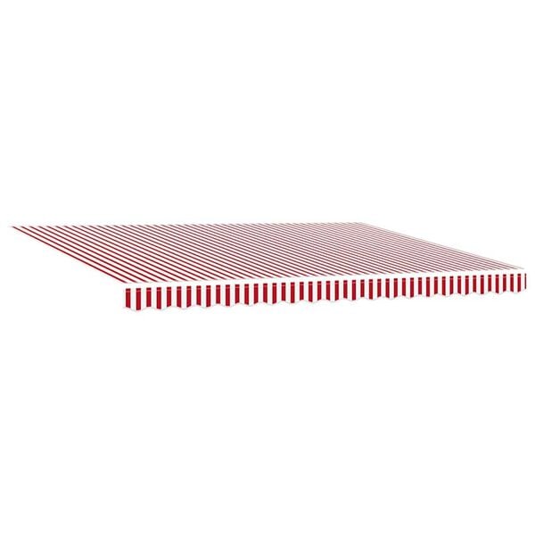vidaXL Retractable Awning Manual Red and White 450 x 350 cm