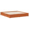 vidaXL Bed Frame with Drawer Wax Brown 200 x 200 cm Solid Pine Wood