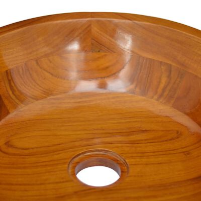 vidaXL Basin Solid Teak Wood Φ40x10 cm