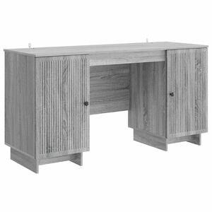vidaXL Desk Grey Sonoma Engineered Wood 142.5 x 50 x 75 cm
