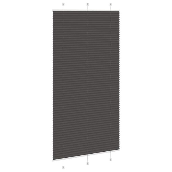 vidaXL Pleated Blind Black 105x200 cm Fabric Width 104.4 cm Polyester