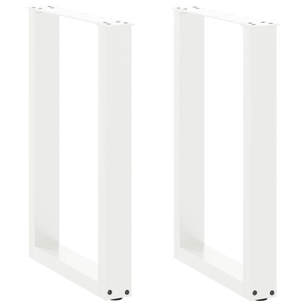 vidaXL Dining Table Legs U-Shaped 2 pcs White 50x(72-73) cm Steel
