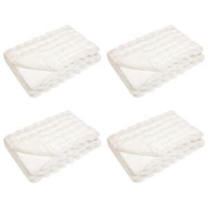 vidaXL Anti-Slip Faux Rabbit Fur Blanket Olite 4 pcs White 25.15 kg