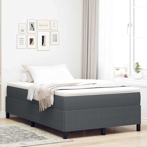 vidaXL Bed Frame Dark grey 120 x 190 cm Corduroy fabric