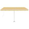 vidaXL Freestanding Manual Retractable Awning 400x300 cm Yellow/White