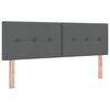 vidaXL Headboard with Headboard Dark Grey 144 cm Faux Leather