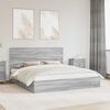 vidaXL Storage Bed Grey Sonoma 200 x 200 cm Engineered Wood