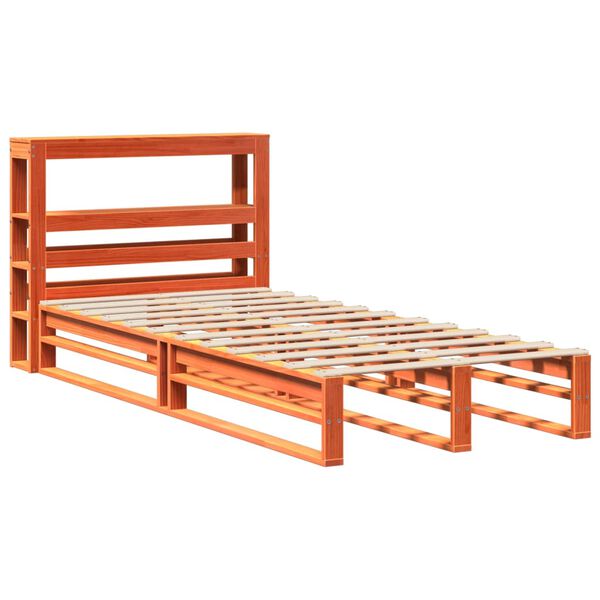 vidaXL Bed Frame without Mattress Wax Brown 90x190 cm Single Solid Wood Pine