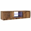 vidaXL TV Cabinet with LED Lights Old Wood 140x40x36 cm Engineered Wood