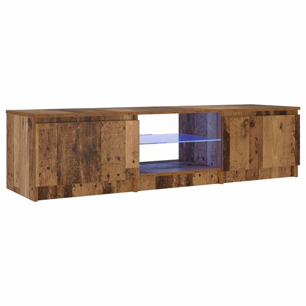 vidaXL TV Cabinet with LED Lights Old Wood 140x40x36 cm Engineered Wood