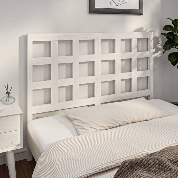 vidaXL Bed Headboard White 125.5x4x100 cm Solid Wood Pine