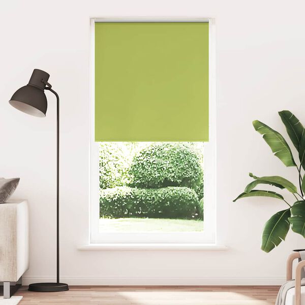 vidaXL Roller Blind Blackout Leaves Green 115x210 cm Fabric Width 110.7 cm Polyester