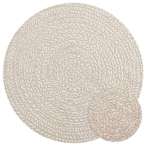 vidaXL Rug ZIZUR Cream &Oslash; 90 cm Jute Look Indoor and Outdoor