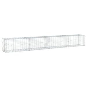 vidaXL Gabion Basket with Cover 400x50x50 cm Galvanised Iron