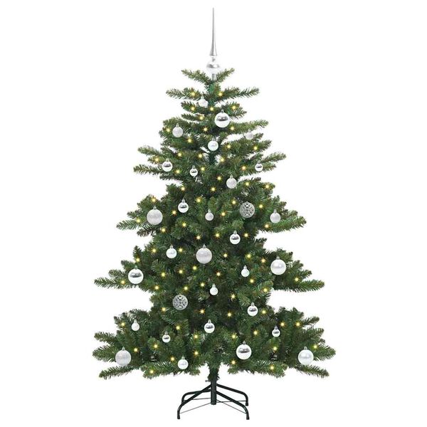 vidaXL Artificial Hinged Christmas Tree with 150 LEDs 150 cm PVC