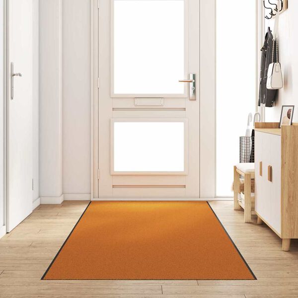 vidaXL Doormat Other Orange and Black 120 x 350 cm Polyamide and PVC