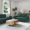 vidaXL Sofa 3 pcs Dark Green Fabric