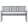 vidaXL 3-Seater Garden Bench 150 cm Grey Solid Eucalyptus Wood