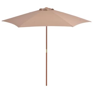 vidaXL Garden Parasol with Wooden Pole 270 cm Taupe