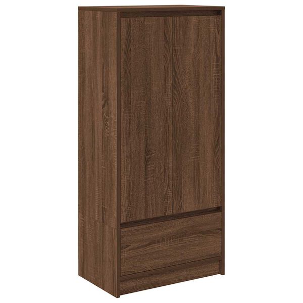 vidaXL Cabinet with Drawer Brown Oak 55.5x34x119.5 cm Engineered Wood