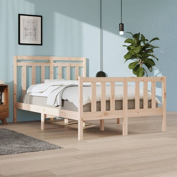 vidaXL Bed Frame without Mattress 120x190 cm Small Double Solid Wood
