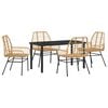 vidaXL Garden Dining Set 5 pcs Brown Poly Rattan